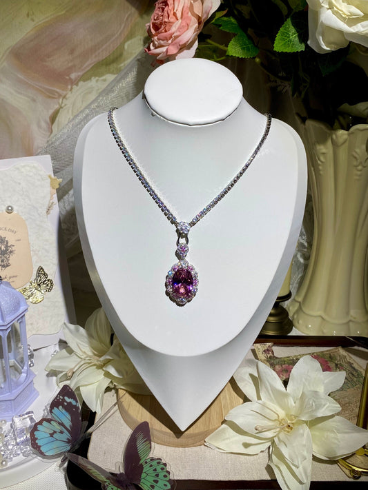 Éclat Rosé Oval CZ Necklace